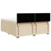 vidaXL Boxspringbett mit Matratze Creme 200x200 cm Stoff