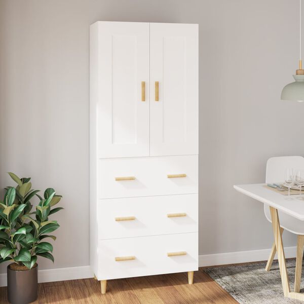 vidaXL Highboard Wei&szlig; Holzwerkstoff
