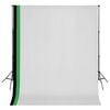 vidaXL Fotostudio Set 3 Baumwolle-Hintergr&uuml;nde Rahmen verstellbar 3x3m