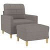 vidaXL Sessel mit Hocker Taupe 60 cm Stoff