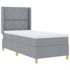 vidaXL Boxspringbett mit Matratze Hellgrau 100 x 200 cm Stoff