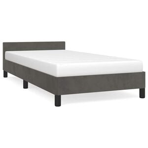 vidaXL Bettgestell ohne Matratze Dunkelgrau 90x200 cm Samt
