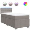 vidaXL Boxspringbett mit Matratze Taupe 90x200 cm Stoff
