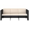vidaXL 4-tlg. Garten-Lounge-Set mit Auflagen Poly Rattan Schwarz