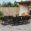 vidaXL 13-tlg. Garten-Essgruppe mit Kissen Schwarz Poly Rattan