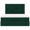 vidaXL Ottoman-Bett mit Matratzen & LEDs Dunkelgr&uuml;n 140x190 cm Samt