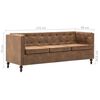 vidaXL Chesterfield Sofa-Set 2-tlg. Stoffpolsterung Braun Wildlederoptik