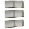 vidaXL St&uuml;tzmauer 6 stk. 60 x 12 x 40 cm Edelstahl Silber