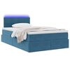 vidaXL Bett mit Stauraum und LED mit LED Dunkelblau 120 x 200 cm Samt