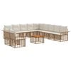 vidaXL Outdoor-Sofagarnitur 12 pcs Nat&uuml;rlich und Cremwei&szlig; Polyester
