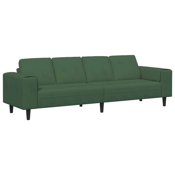 vidaXL Sofa mit Kissen Dunkelgr&uuml;n 250 x 77 x 76 cm Cordstoff