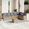vidaXL 8-tlg. Garten-Sofagarnitur mit Kissen Beige Poly Rattan