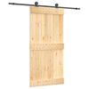 vidaXL Schiebet&uuml;r Nat&uuml;rlich und Schwarz 100 x 210 cm Massivkiefer