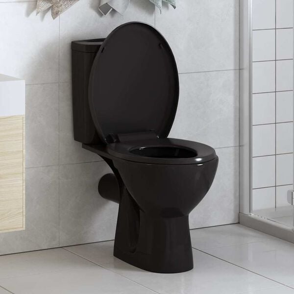 vidaXL Toilettensitz mit Absenkautomatik und Quick-Release Schwarz