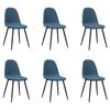 vidaXL Esszimmerst&uuml;hle 6 Stk. Blau Samt
