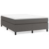 vidaXL Boxspringbett mit Matratze Grau 140x190 cm Kunstleder