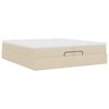vidaXL Ottoman-Bett mit Matratzen Creme 200x200 cm Stoff