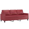 vidaXL 3-Sitzer-Sofa mit Hocker Weinrot 180 cm Kunstleder