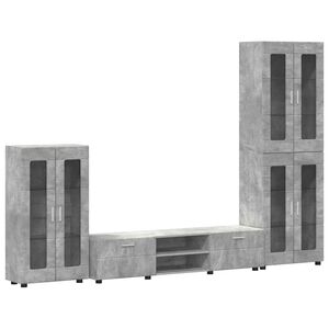 vidaXL TV-Schrankset FLORIN 3 Stk. Beton Grau Holzwerkstoff