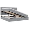 vidaXL Bett mit Stauraum und LED Hellgrau 200 x 200 cm Polyester