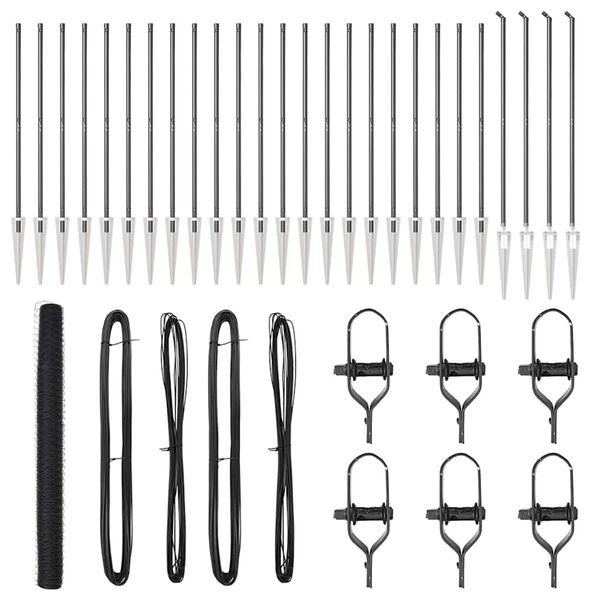 vidaXL Zaunpfosten Grau 50 x 1,6 m (36 mm Gitter) Stahl und PVC