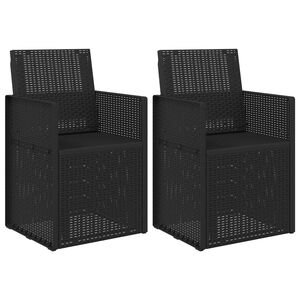 vidaXL Garten Essst&uuml;hle 2-teilig Anthrazit 53 x 47 x 88,5 cm PP