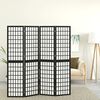 vidaXL 4-tlg. Paravent Japanischer Stil Faltbar 160x170 cm Schwarz