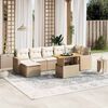 vidaXL 8-tlg. Garten-Sofagarnitur mit Kissen Beige Poly Rattan