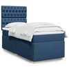 vidaXL Boxspringbett mit Matratze Blau 90x190 cm Stoff