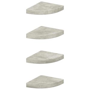 vidaXL Eck-Schweberegale 4 Stk. Betongrau 25x25x3,8 cm MDF