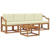 vidaXL Outdoor-Sofagarnitur mit Kissen 5 pcs Natur und Creme