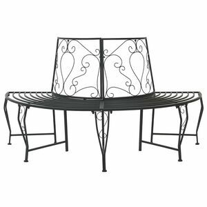 vidaXL Baumbank 4 -Sitzer 160 x 80 x 89 cm steel Schwarz