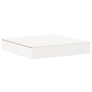 vidaXL Sandkasten mit Deckel Wei&szlig; 111x111x19,5 cm Massivholz Kiefer
