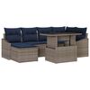 vidaXL Garten-Sofa-Set mit Kissen 7 pcs Grau und Marineblau
