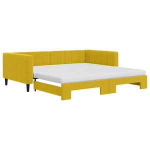 vidaXL Tagesbett Ausziehbar mit Matratzen Gelb 100x200 cm Samt