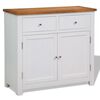 vidaXL Sideboard 90x33,5x83 cm Massivholz Eiche