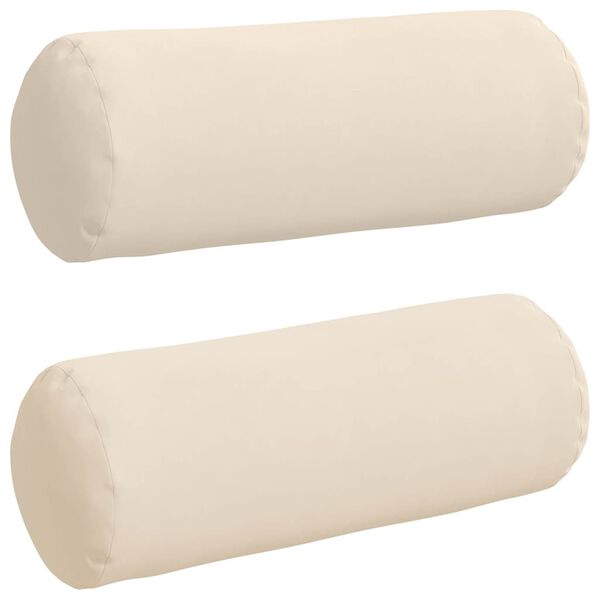 vidaXL Bolsterkissen 2 Stück Beige Ø 25 x 70 cm Mikrofaserstoff
