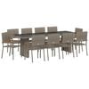 vidaXL Garten Essgruppe 11 Stk. Grau Poly-Rattan