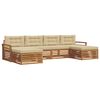 vidaXL Sofagarnituren 6 pcs Natur und Beige Massivholz Akazie