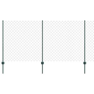 vidaXL Maschendrahtzaun mit Pfosten 25 x 1,2 m PVC-beschichteter Stahl