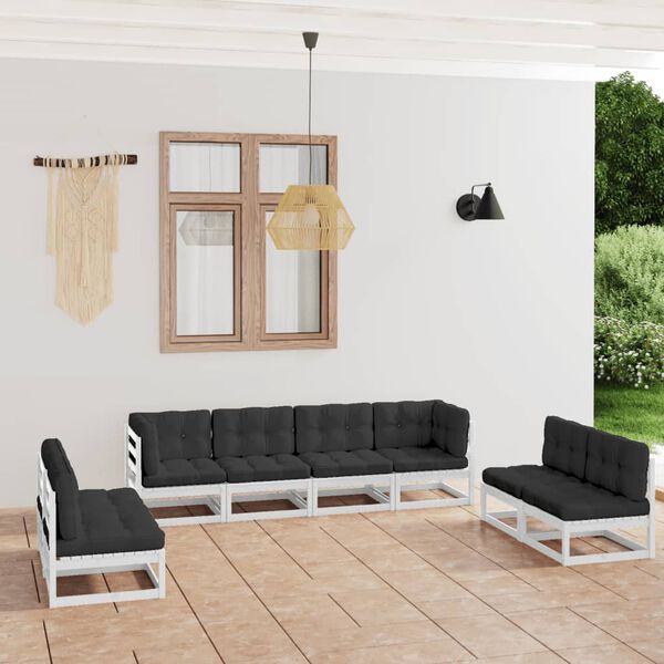 vidaXL 8-tlg. Garten-Lounge-Set mit Kissen Kiefer Massivholz
