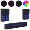 vidaXL TV-Wandschrank-Set mit LED-Lichtern 7 pcs Schwarz Eichen-Optik
