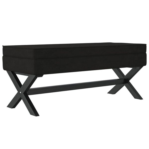 vidaXL Hocker mit Stauraum Schwarz 110x45x49 cm Samt