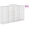 vidaXL Gabionen mit Hochbogen 11 Stk 300x50x180/200cm Verzinktes Eisen