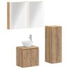 vidaXL Badezimmerm&ouml;bel-Set 4 stk. Artisan-Eiche Ingenieurholz und Glas