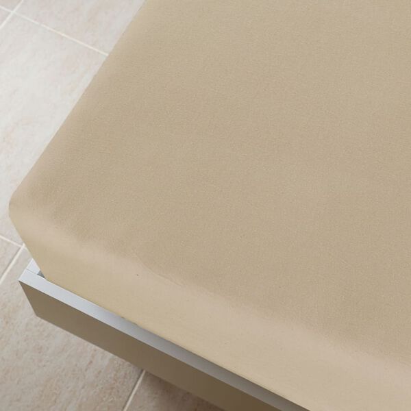 vidaXL Spannbettlaken 2 Stk. Jersey Taupe 180x200 cm Baumwolle