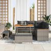vidaXL Gartensofa-set mit Kissen 8 pcs Grau Poly Rattan