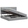 vidaXL Aufbewahrungsbett mit Matratze Hellgrau 200 x 200 cm Stoff
