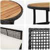vidaXL Garten Essgruppe 5 pcs Schwarz Poly Rattan