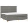 vidaXL Boxspringbett mit Matratze & LED Dunkelgrau 180x200 cm Stoff